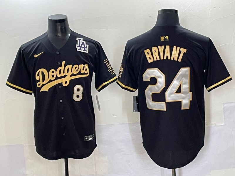 Men 2025 Los Angeles Dodgers #24 Bryant Black gold Nike MLB Jersey style 7077->new york yankees->MLB Jersey